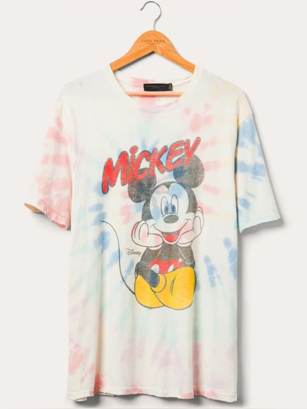 Junk Food Disney Mickey Mouse Pastel Tie Dye Graphic T-Shirt XXL